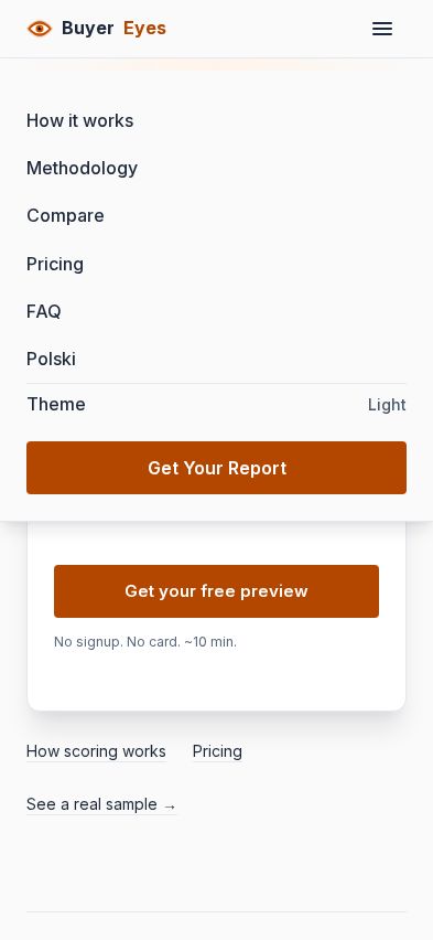 Buyer opens the menu to hunt for pricing